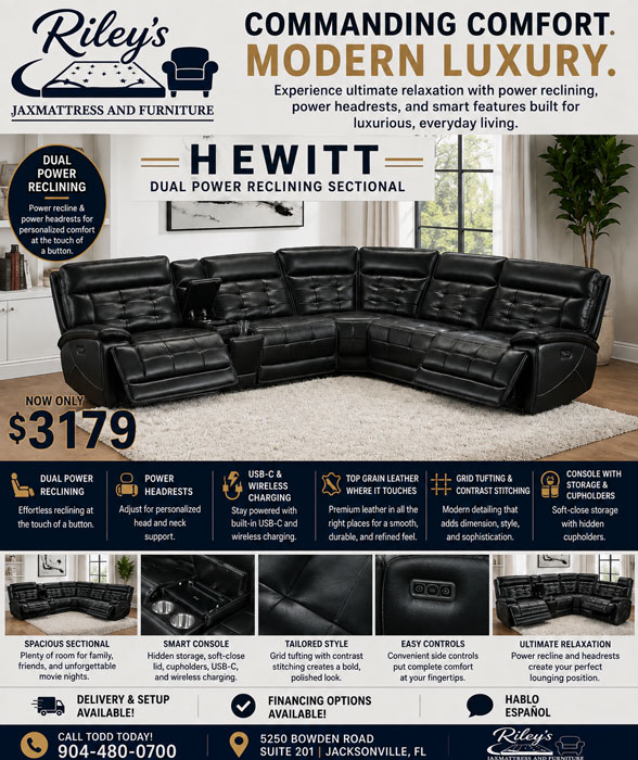 HEWITT Dual Power Reclining Sectional